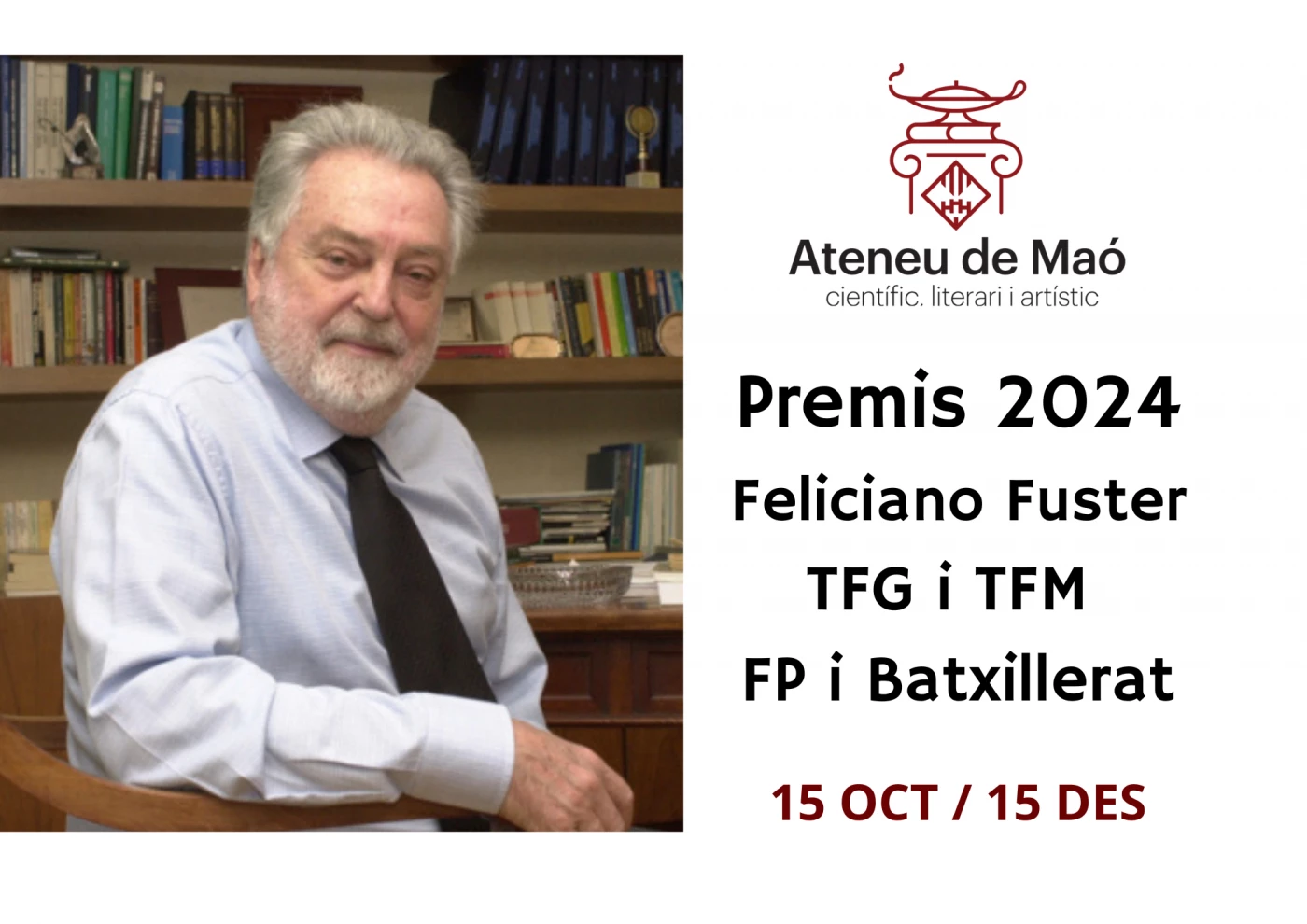 Imagen del evento Convocatòria dels PREMIS FELICIANO FUSTER TFG i TFM; FP i Batxillerat